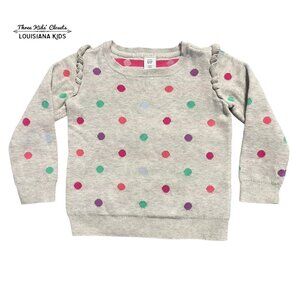 Baby Gap 3Y Colorful Polkadots & Ruffles Sweater